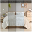 Intelligent Design Malea Polyester Back Shaggy Long Fur Comforter Set in Ivory