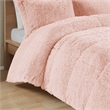 Intelligent Design Malea Polyester Back Shaggy Long Fur Comforter Set in Pink