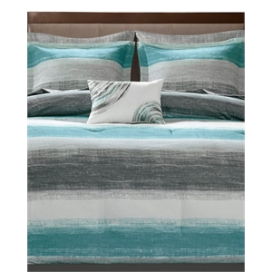 Madison Park Essentials Saben 9-Piece Microfiber Complete Bed & Sheet Set - Blue