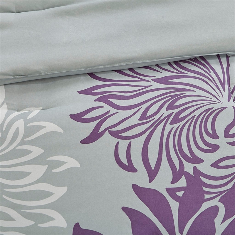 Madison Park Essentials 9-Piece Cotton Marble Complete Comforter Set in Purple
