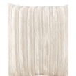 Madison Park Square Polyester Solid Stripe Plaited Long Fur Pillow in Ivory