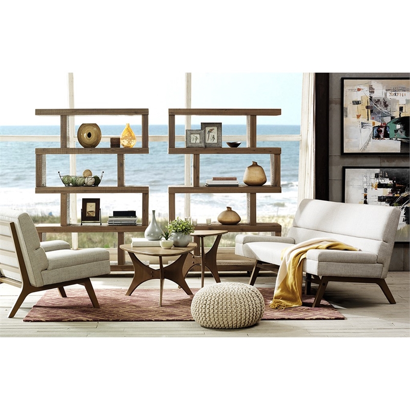 INK+IVY Blaze Triangle Mid-Century Engineered Wood End Table in Brown