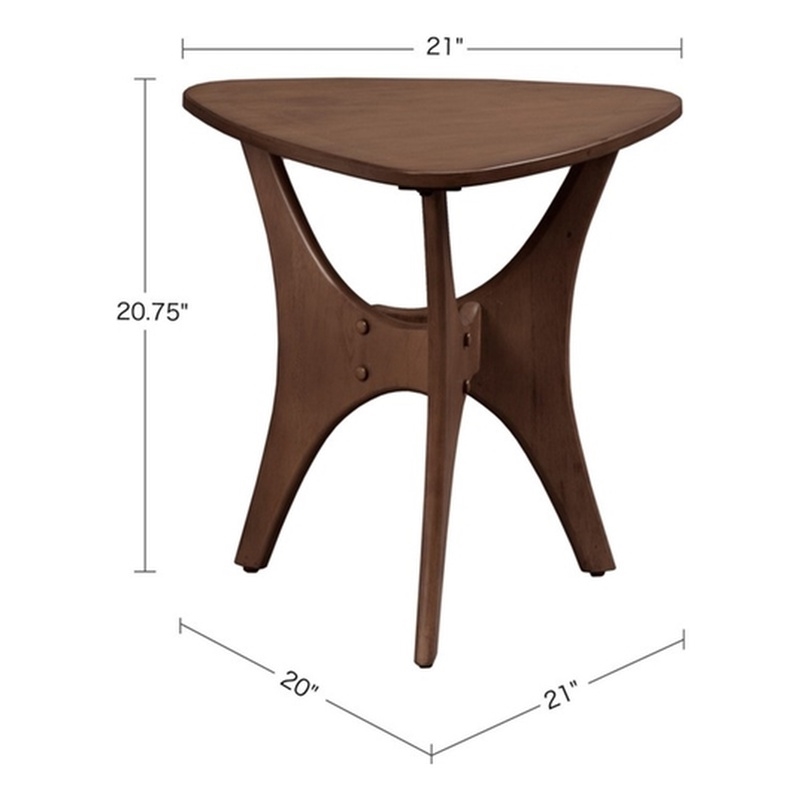 INK+IVY Blaze Triangle Mid-Century Engineered Wood End Table in Brown