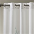 Madison Park Cecily Rayon Polyester Burnout Printed Window Panel in Aqua Blue