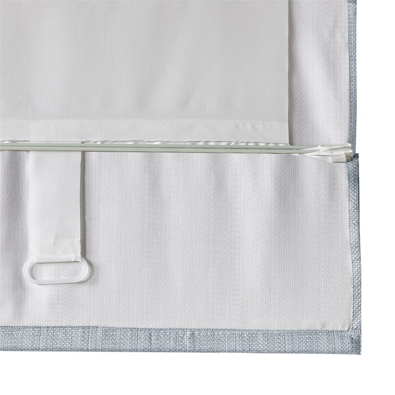Madison Park Galen Polyester Basket Weave Light Filtering Roman Shade in Blue