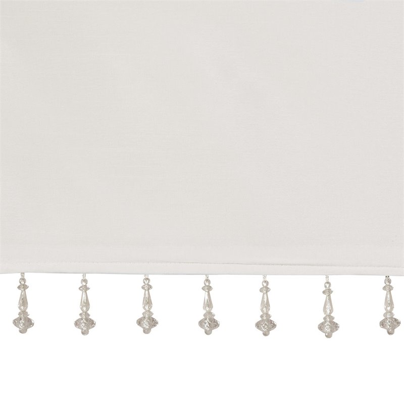 Madison Park Emilia Lightweight Faux Silk Fabric Valance with Beads in White