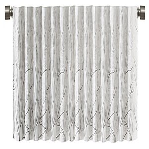 Madison Park Andora Faux Silk Fabric Embroidered Window Valance in White