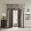 Madison Park Aubrey Polyester Jacquard Window Valance with Beads in Brown/Blue