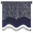 Madison Park Aubrey Polyester Jacquard Window Valance with Beads in Navy/Ivory