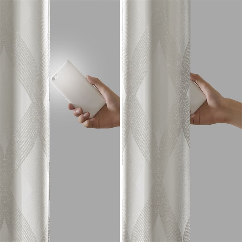 SunSmart Bentley Polyester Knitted Coated Total Blackout Window Panel in Ivory