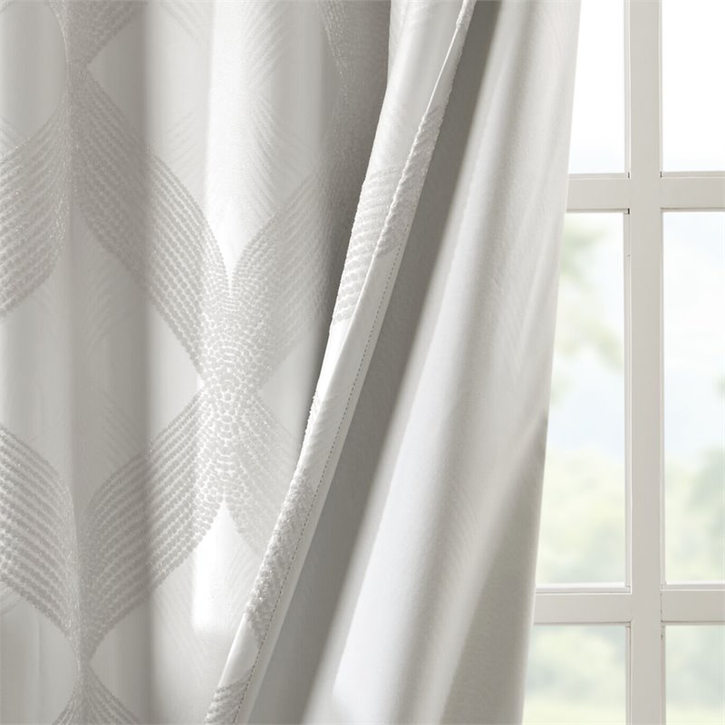 SunSmart Bentley Polyester Knitted Coated Total Blackout Window Panel in Ivory