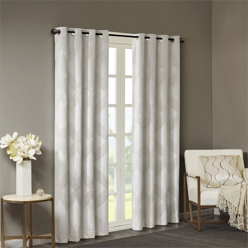 SunSmart Bentley Polyester Knitted Coated Total Blackout Window Panel in Ivory