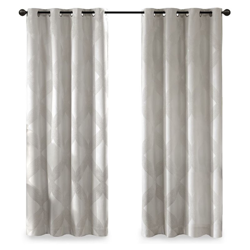 SunSmart Bentley Polyester Knitted Coated Total Blackout Window Panel in Ivory