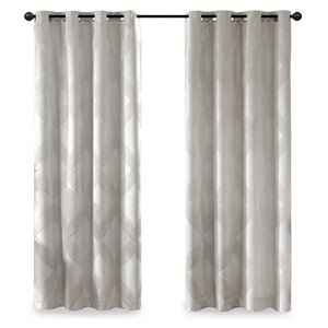 SunSmart Bentley Polyester Knitted Coated Total Blackout Window Panel in Ivory