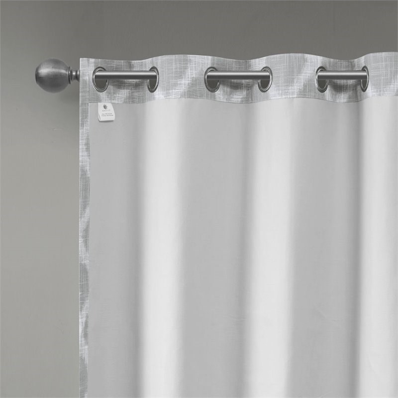 SunSmart Blakesly Polyester Blackout Printed Window Panel in Gray