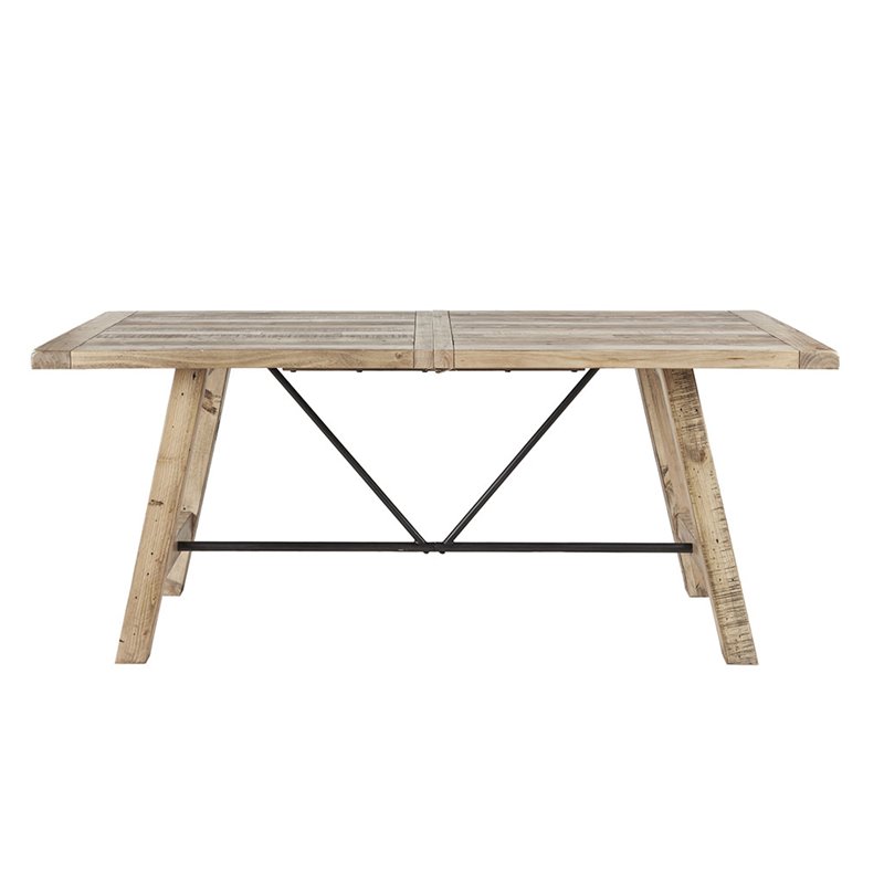 INK+IVY Sonoma Rectangular Metal and Wood Dining Table in Natural