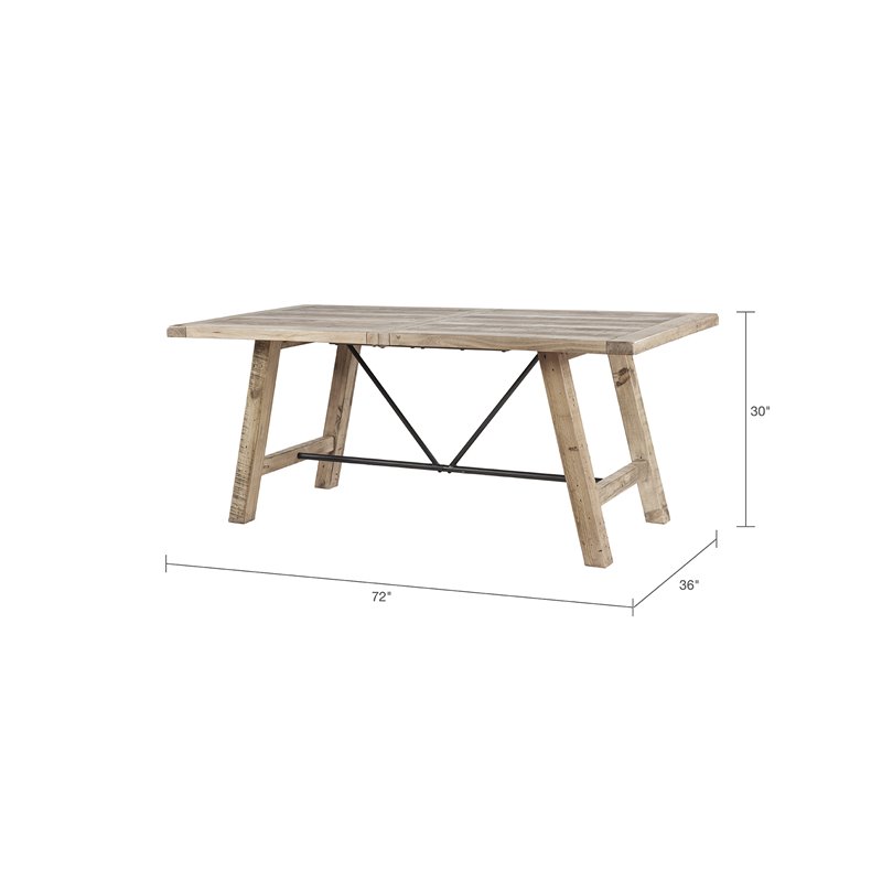 INK+IVY Sonoma Rectangular Metal and Wood Dining Table in Natural
