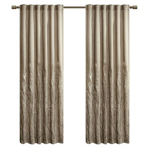 Madison Park Andora Transitional Polyester Fabric Lined Window Panel in Tan