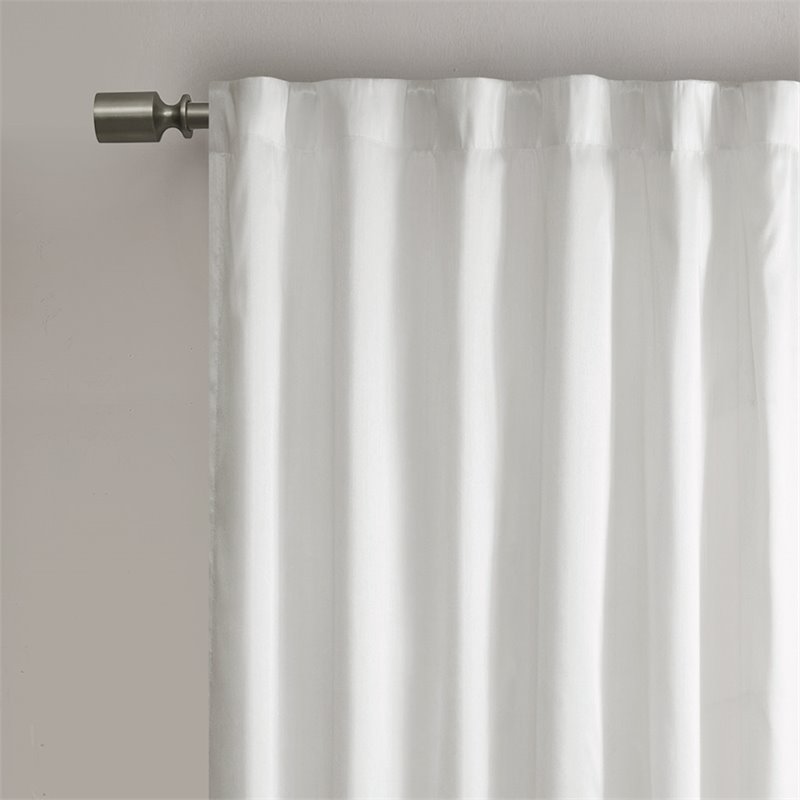 Madison Park Andora Transitional Polyester Fabric Lined Window Panel in White