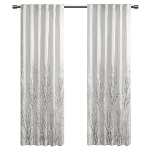 Madison Park Andora Transitional Polyester Fabric Lined Window Panel in White