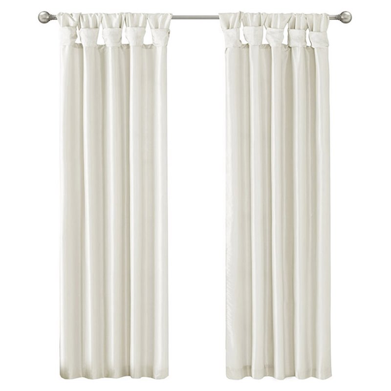 Madison Park Emilia Polyester Twisted Tab Lined Window Panel in White