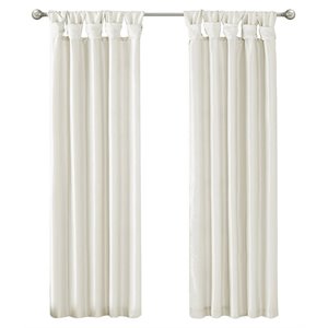Madison Park Emilia Polyester Twisted Tab Lined Window Panel in White