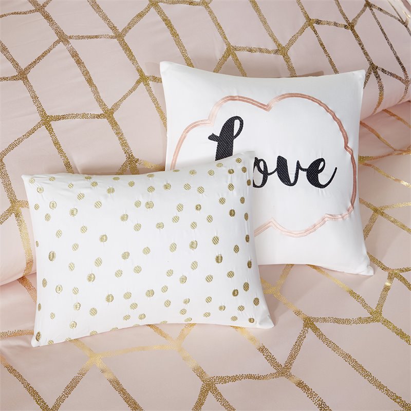 Intelligent Design Raina 5-piece Polyester Microfiber Comforter Set in Pink