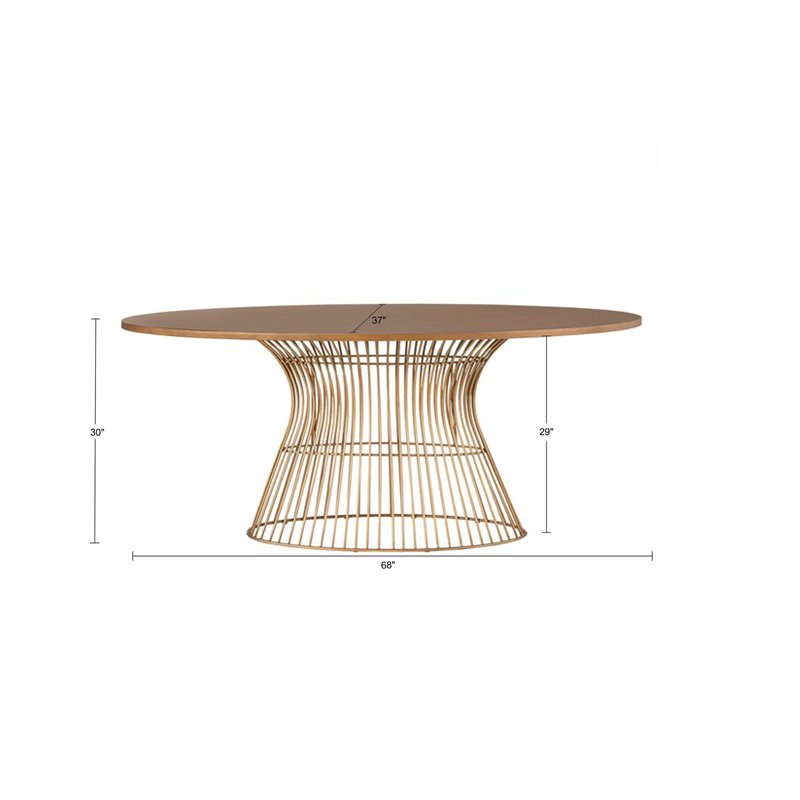 INK+IVY Mercer Oval Mid-Century MDF and Metal Dining Table in Natural