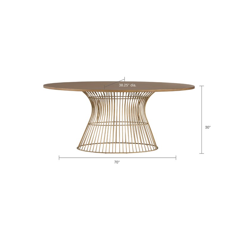 INK+IVY Mercer Oval Mid-Century MDF and Metal Dining Table in Natural