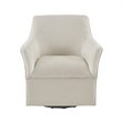 Madison Park Augustine Fabric and Solid Wood Swivel Glider Chair in Cream