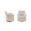 Madison Park Augustine Fabric and Solid Wood Swivel Glider Chair in Cream