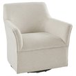 Madison Park Augustine Fabric and Solid Wood Swivel Glider Chair in Cream