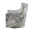 Madison Park Alana Fabric and Solid Wood Swivel Glider Chair in Blue