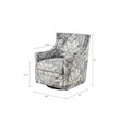 Madison Park Alana Fabric and Solid Wood Swivel Glider Chair in Blue