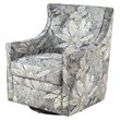 Madison Park Alana Fabric and Solid Wood Swivel Glider Chair in Blue