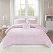 Mi Zone Rosalie Polyester Printed Brushed Comforter Set in Pink Blush