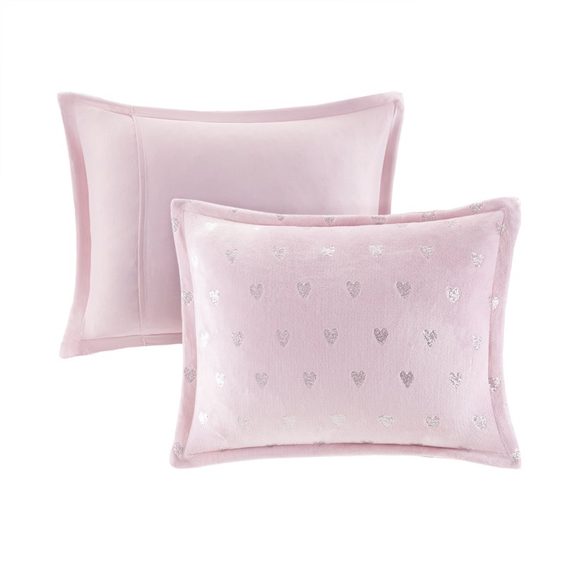 Mi Zone Rosalie Polyester Printed Brushed Comforter Set in Pink Blush