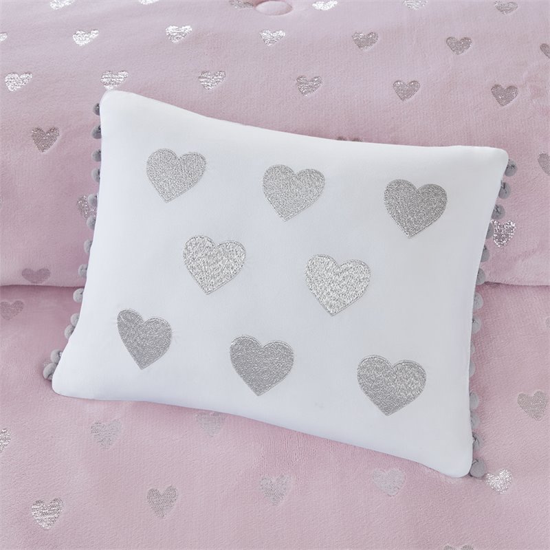 Mi Zone Rosalie Polyester Printed Brushed Comforter Set in Pink Blush
