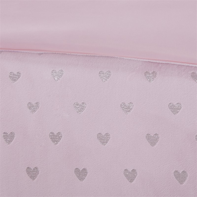 Mi Zone Rosalie Polyester Printed Brushed Comforter Set in Pink Blush
