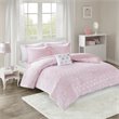 Mi Zone Rosalie Polyester Printed Brushed Comforter Set in Pink Blush