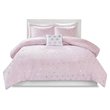 Mi Zone Rosalie Polyester Printed Brushed Comforter Set in Pink Blush