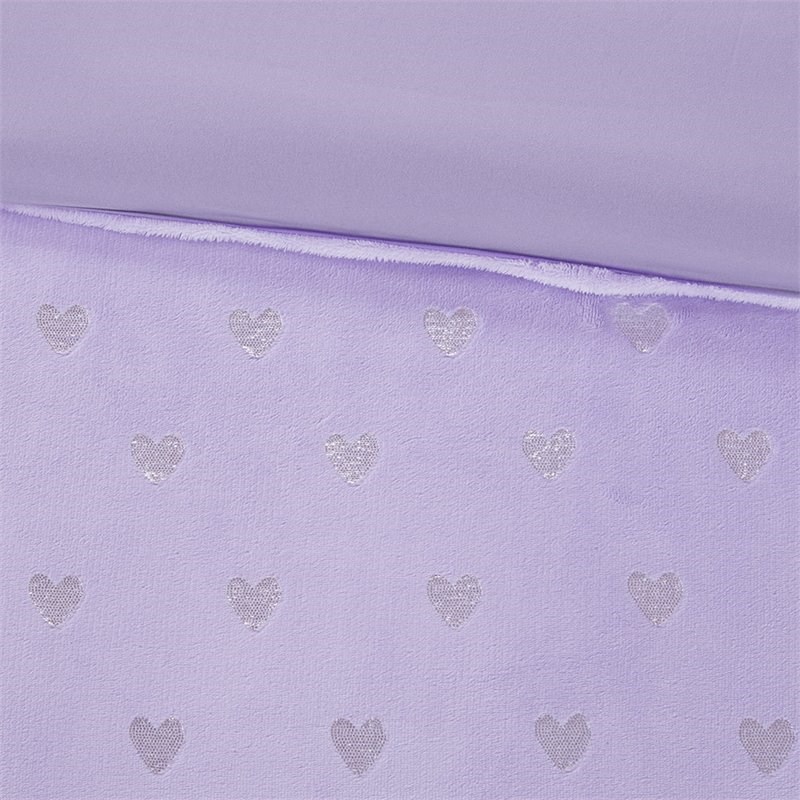 Mi Zone Rosalie Polyester Printed Brushed Comforter Set in Purple Blush