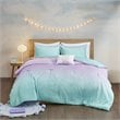 Mi Zone Glimmer Polyester Glitter Printed Comforter Set in Aqua Blue