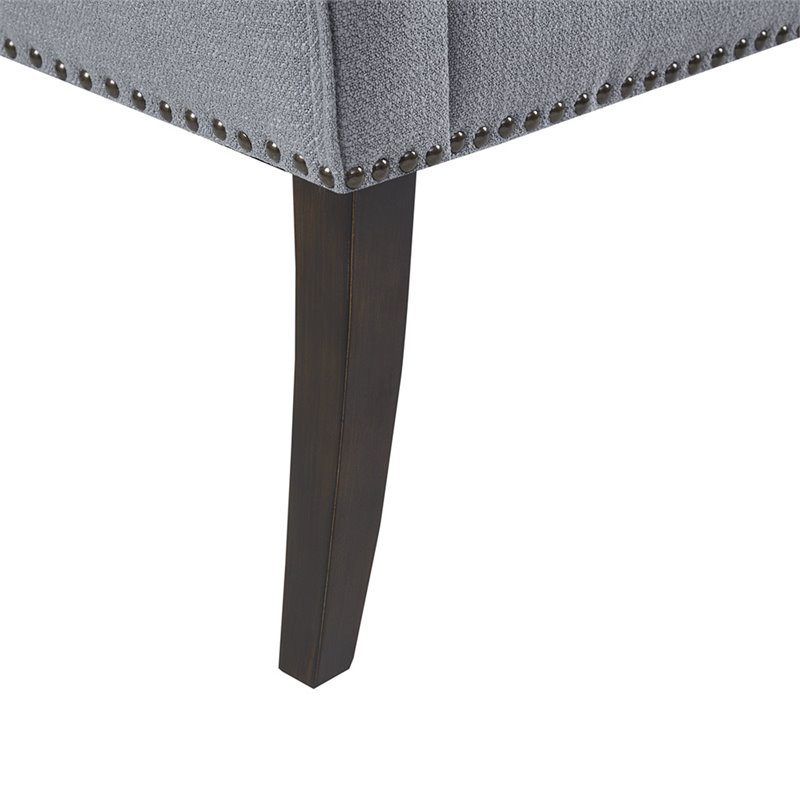 Madison Park Welburn Solid Wood & Fabric Upholstered Accent Bench in Blue