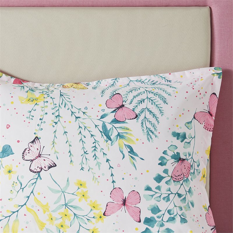 Cynthia Polyester Printed Butterfly Comforter Set in Pink