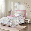 Cynthia Polyester Printed Butterfly Comforter Set in Pink