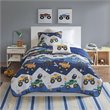 Nash Contemporary Polyester Brushed Coverlet Set in Blue-Gray