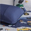 Nash Contemporary Polyester Brushed Coverlet Set in Blue-Gray