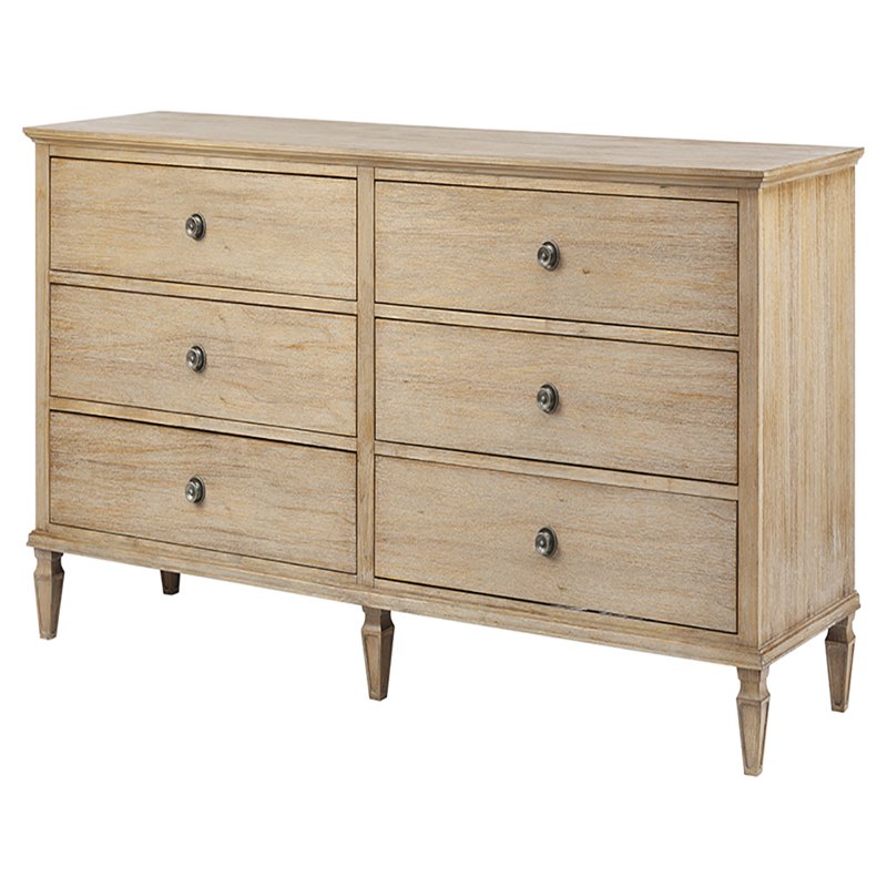 Madison Park Signature Victoria 6-Drawer Wood Dresser in Natural/Gray