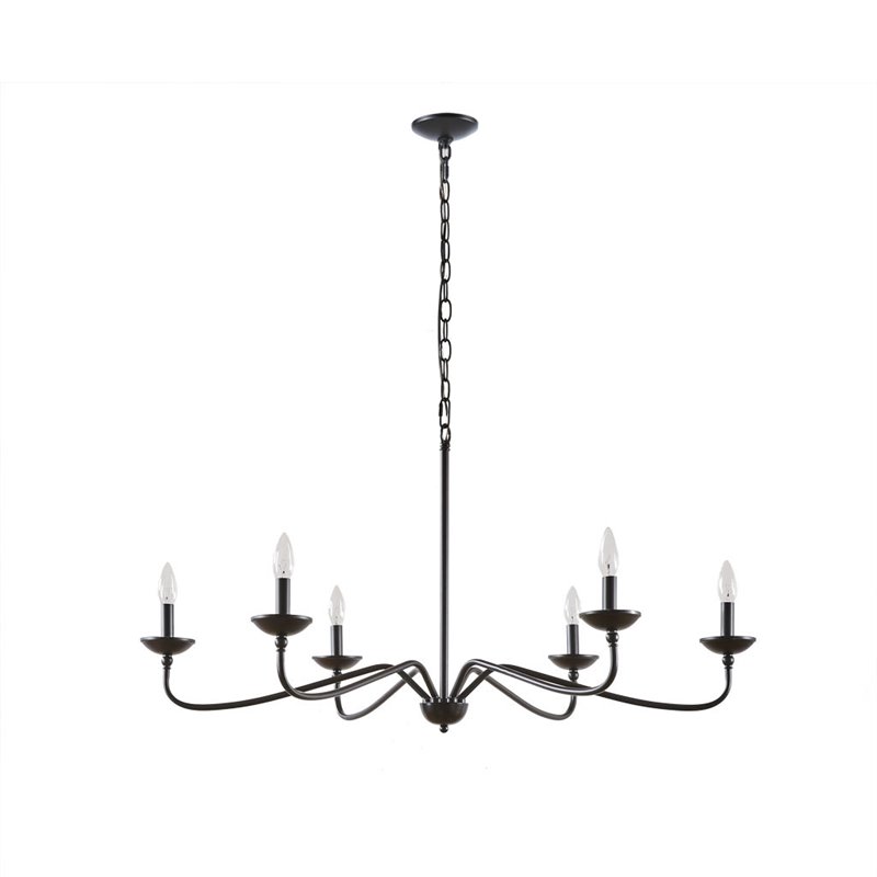 Hampton Hill Brighton 6-light Metal Chandelier Lamp in Black